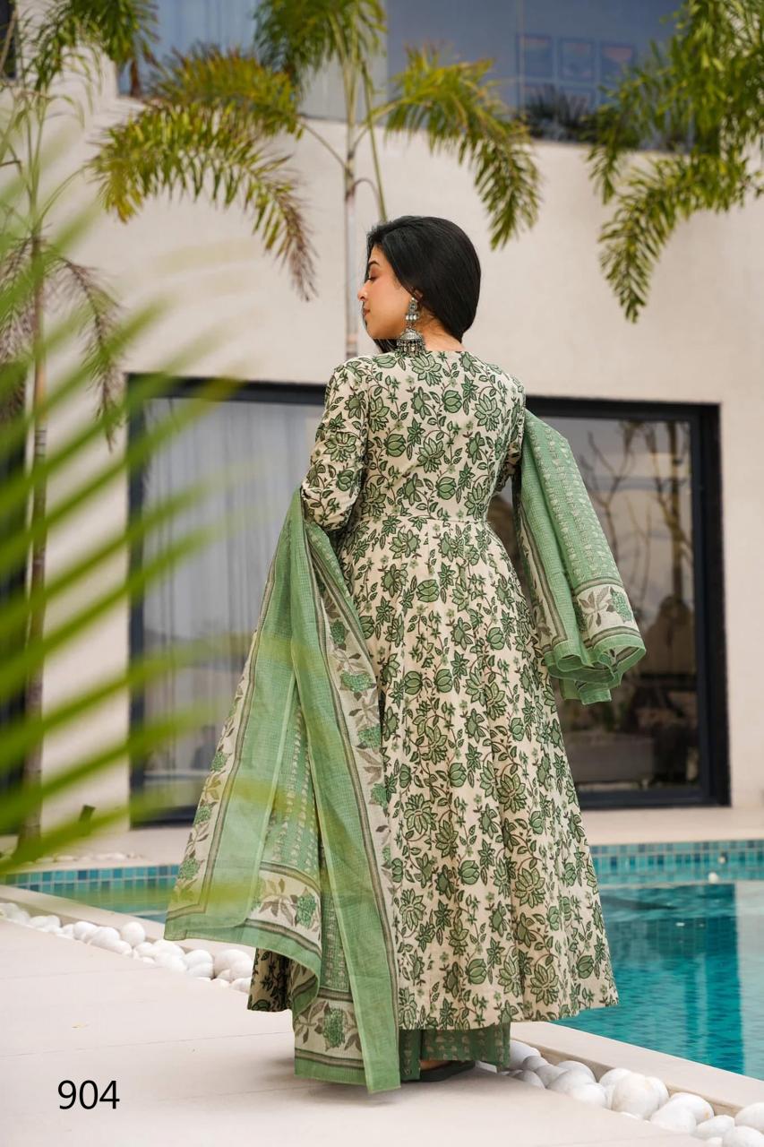 Floral Green LC 904 FVD - Indian Dress House 786