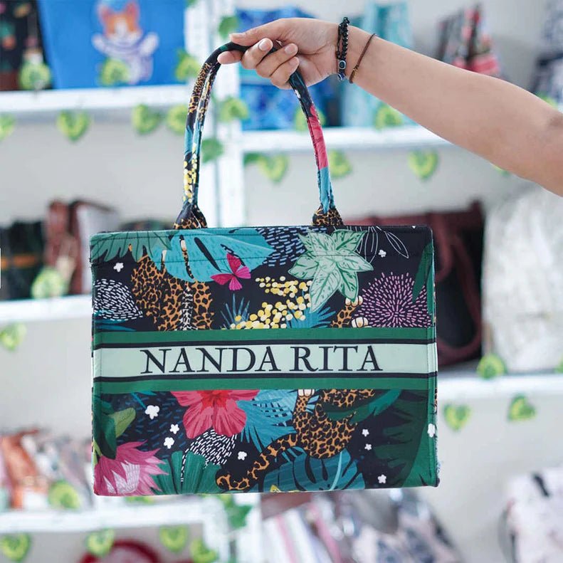 Floral Green MC Tote CFB - Indian Dress House 786