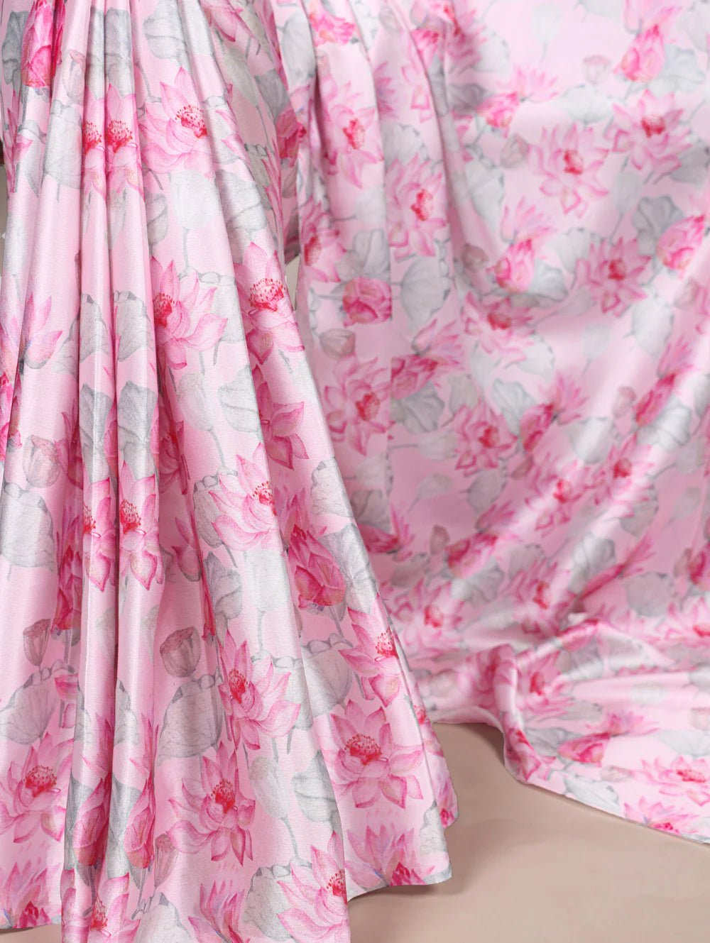 Floral Light Pink YF Saree - Indian Dress House 786