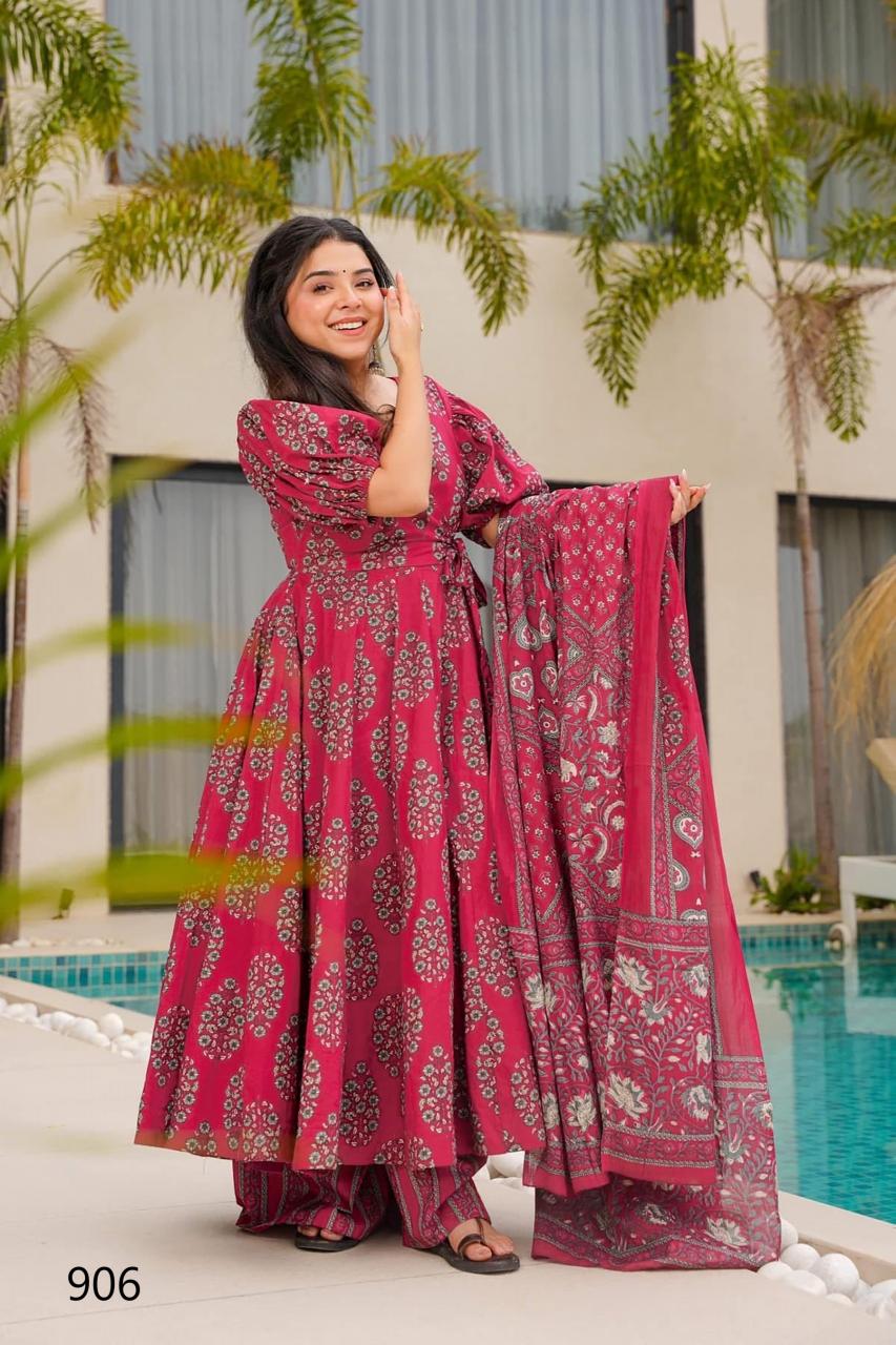Floral Pink LC 906 FVD - Indian Dress House 786
