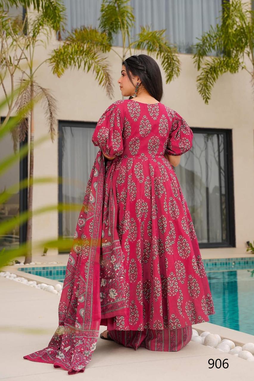 Floral Pink LC 906 FVD - Indian Dress House 786