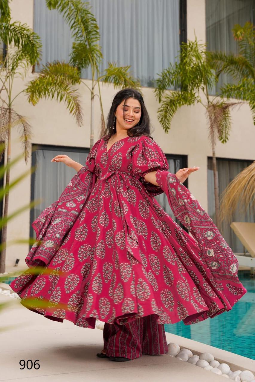 Floral Pink LC 906 FVD - Indian Dress House 786