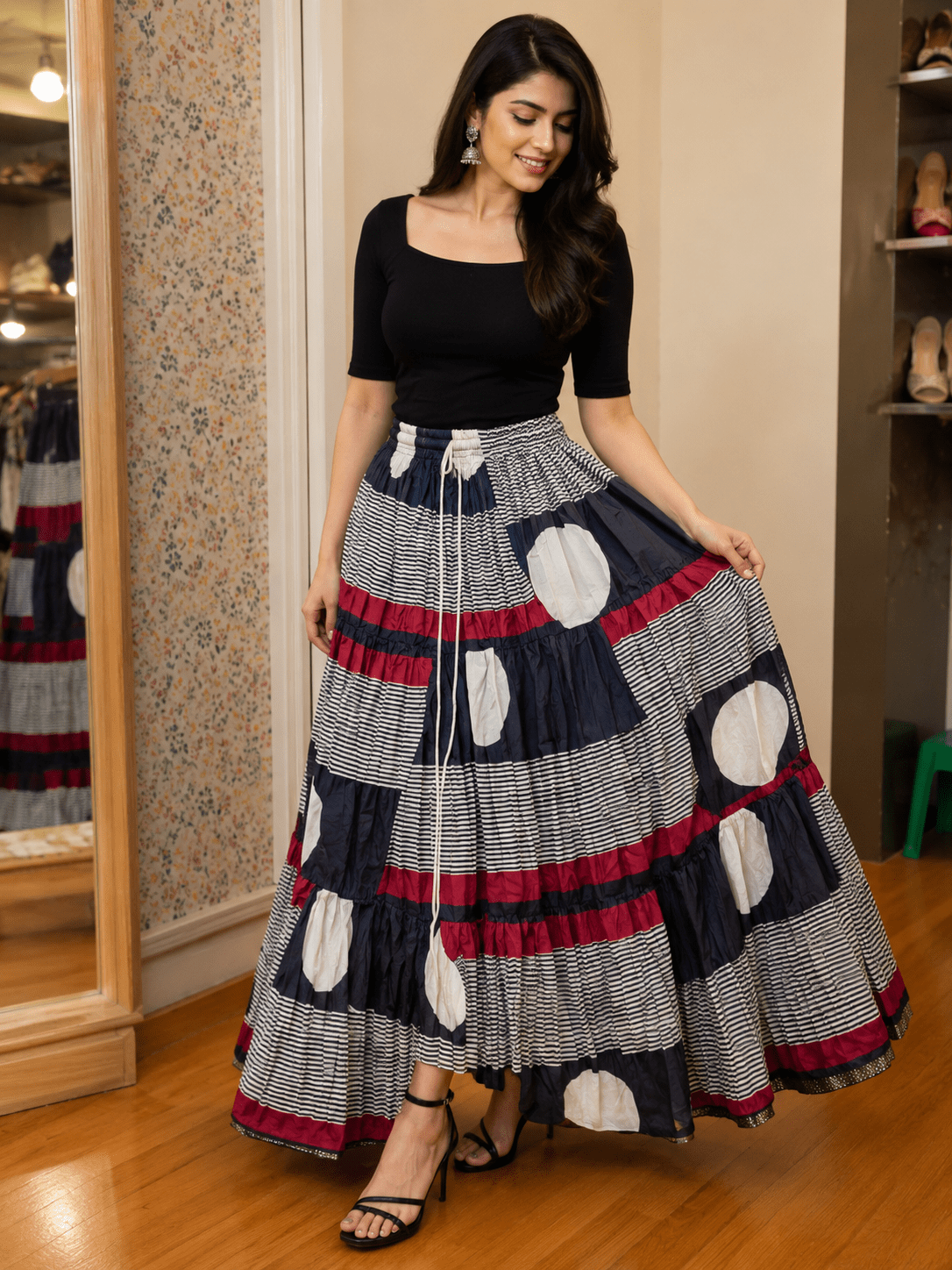 Geometric Print Skirt - Indian Dress House 786