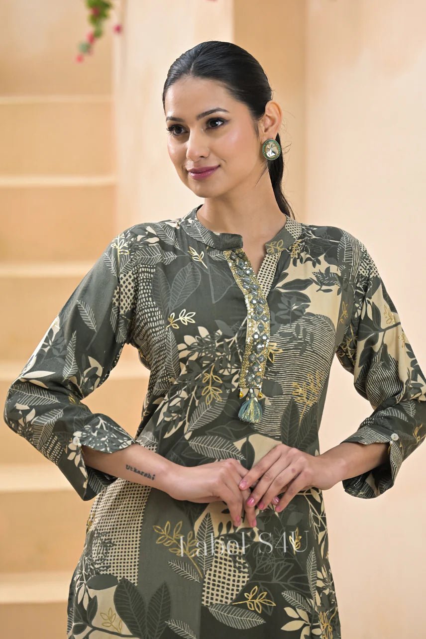 Goregeous Floral Grey S4UKT FVD - Indian Dress House 786