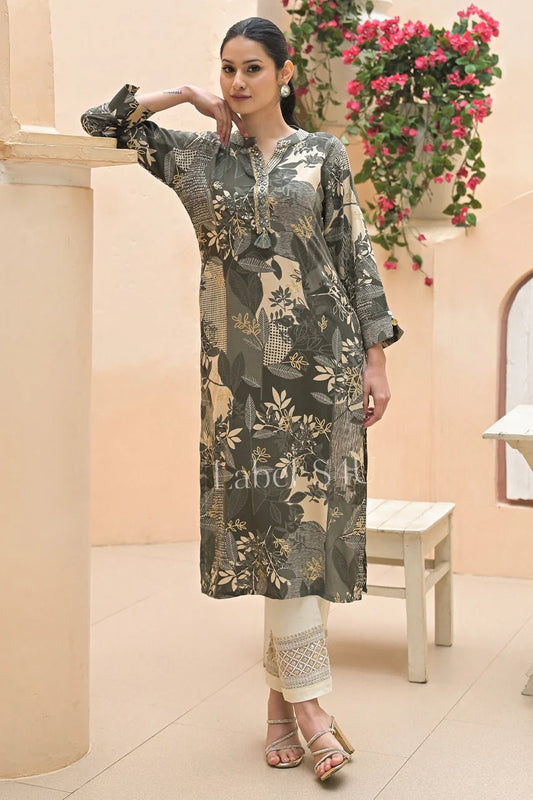 Goregeous Floral Grey S4UKT FVD - Indian Dress House 786
