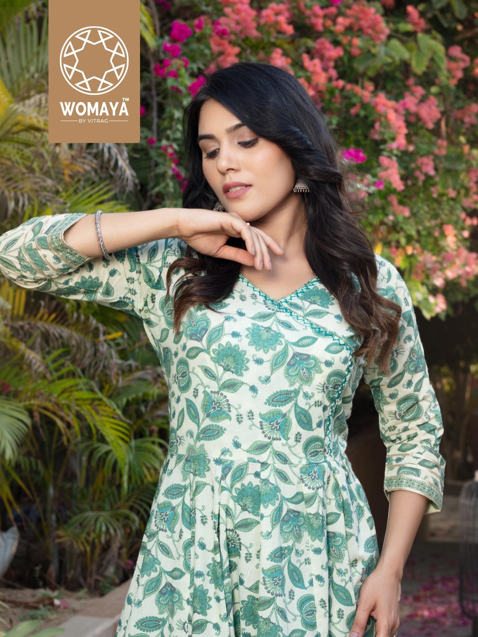 Gorgeeous Green Floral WMCS A FVD - Indian Dress House 786