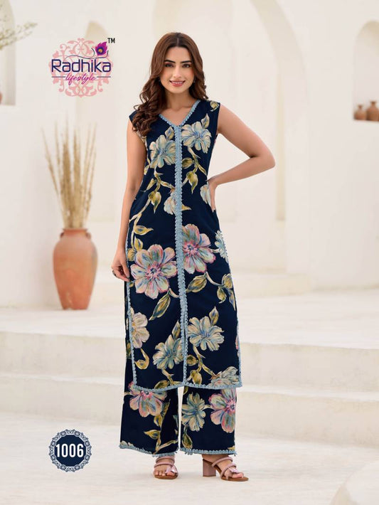 Gorgeous Blue Floral REV 1006 FVD - Indian Dress House 786