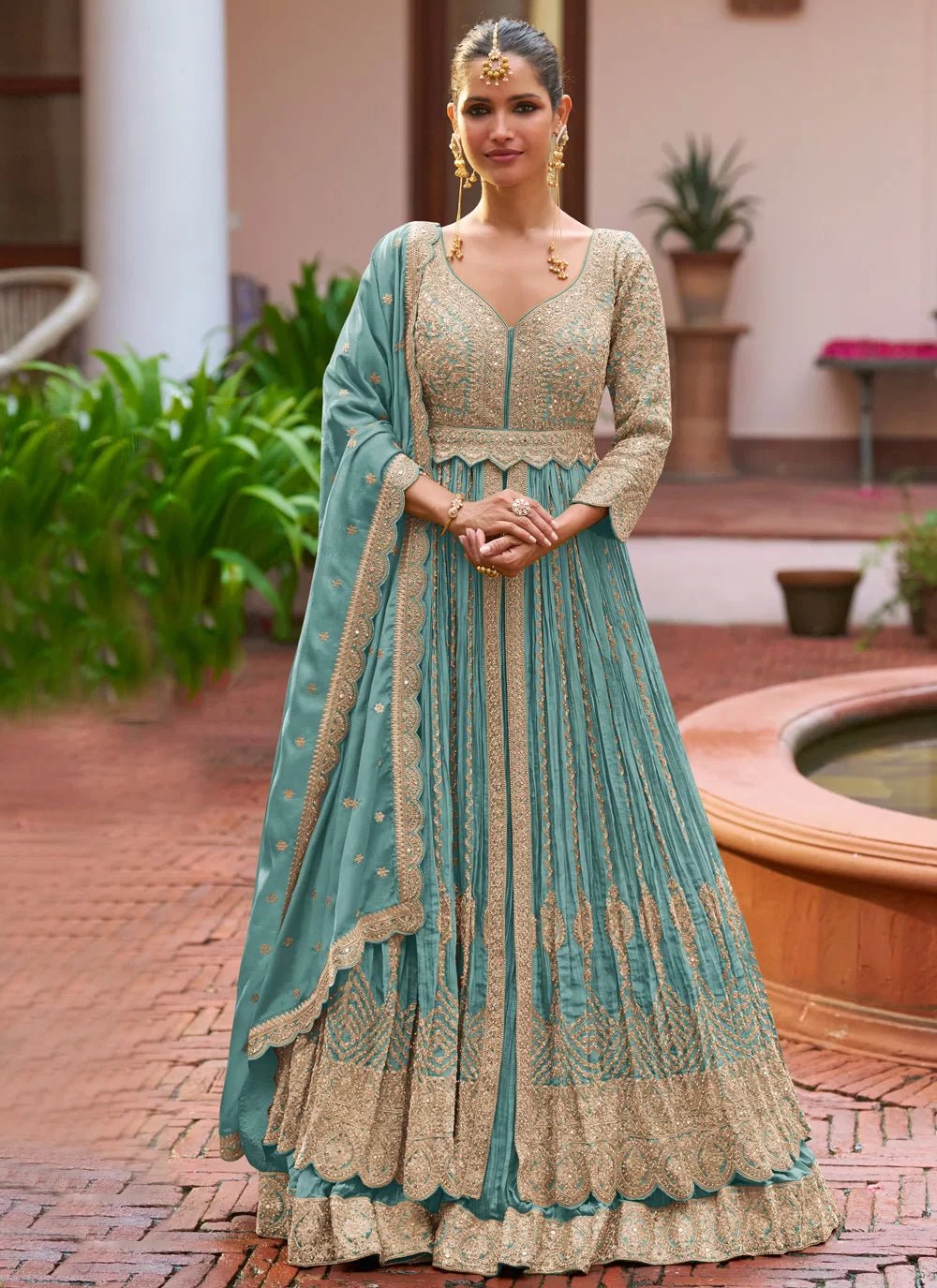 Gorgeous Blue GKMJ - Indian Dress House 786