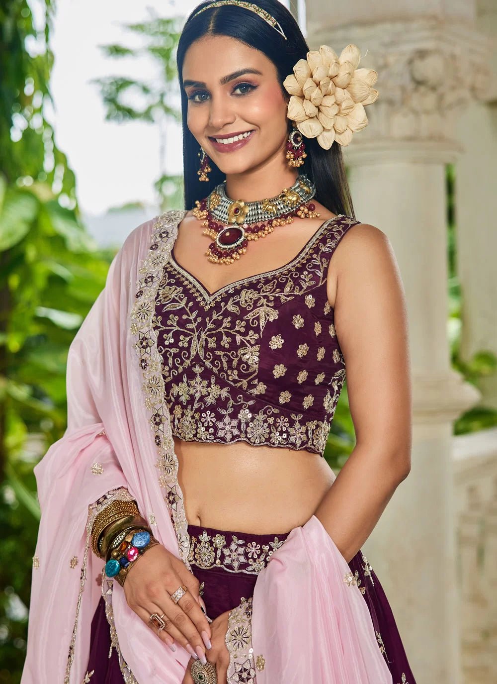 Gorgeous Burgundy ADBL - Indian Dress House 786