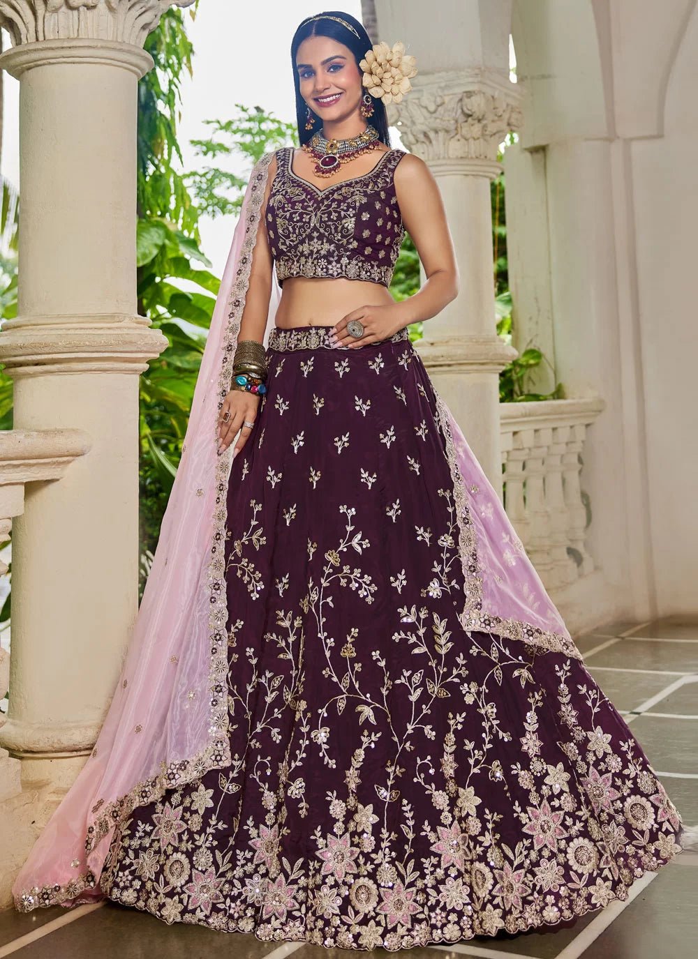 Gorgeous Burgundy ADBL - Indian Dress House 786