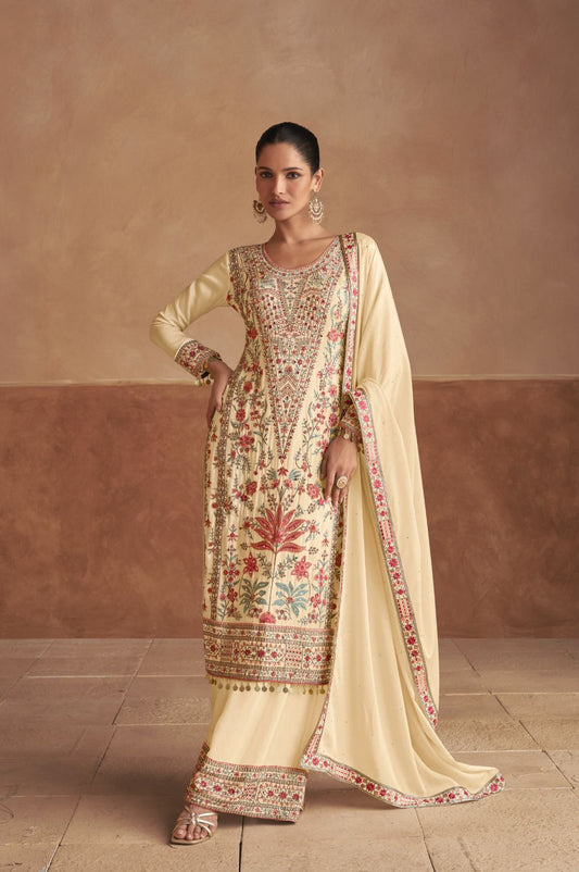 Gorgeous Cream Floral GKSJ - Indian Dress House 786