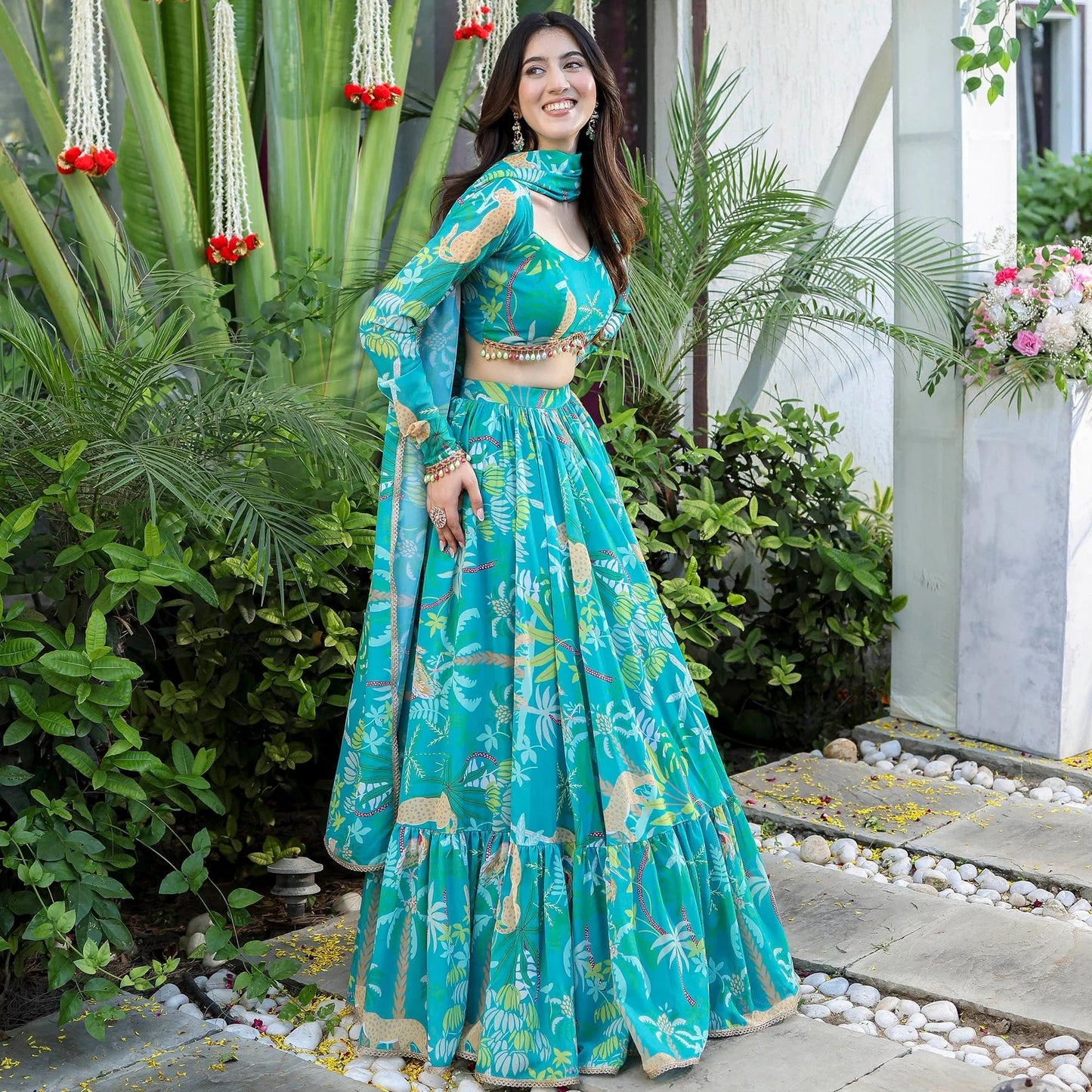 Gorgeous Floral Blue JGL - Indian Dress House 786