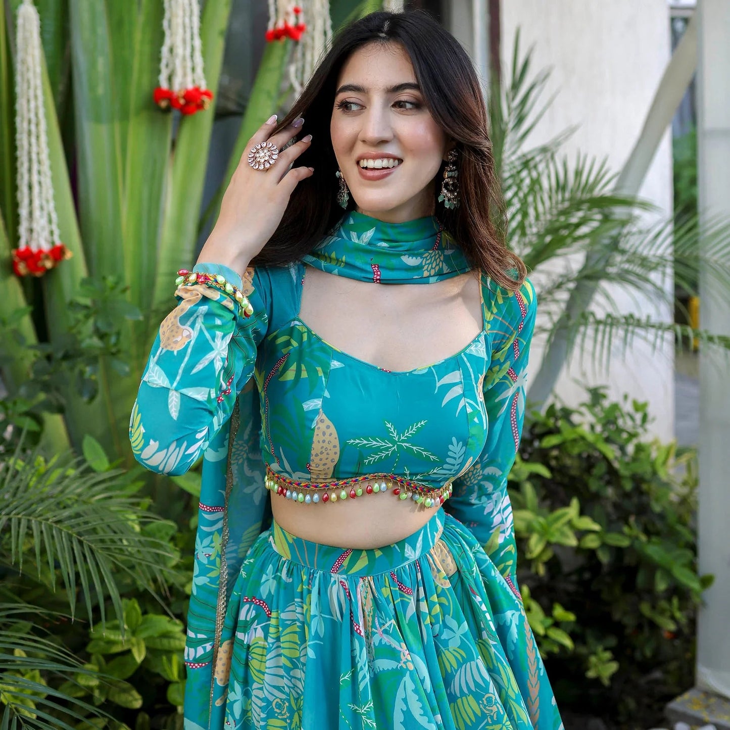 Gorgeous Floral Blue JGL - Indian Dress House 786