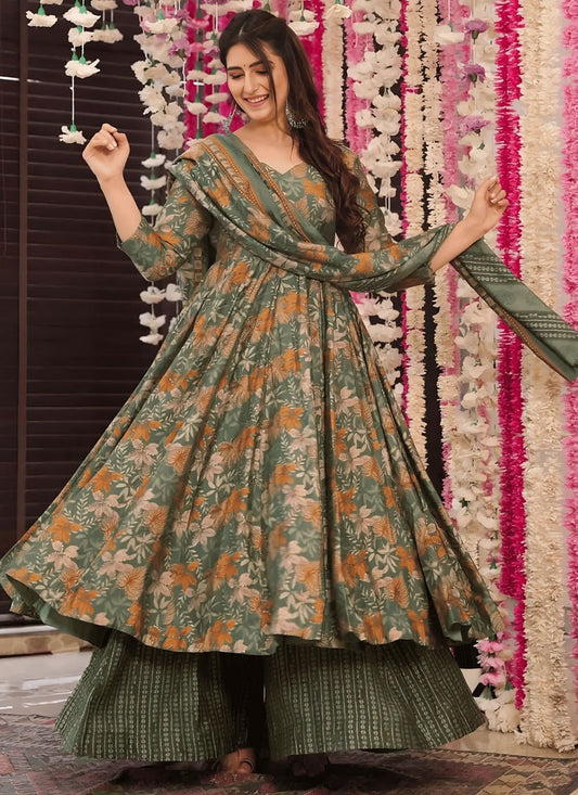 Gorgeous Floral Green LC VYM 1002 FVD - Indian Dress House 786