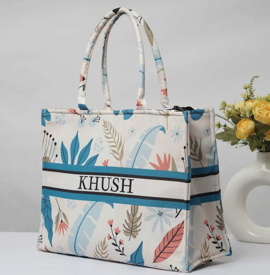 Gorgeous Floral OFW & Blue Tote CFB - Indian Dress House 786