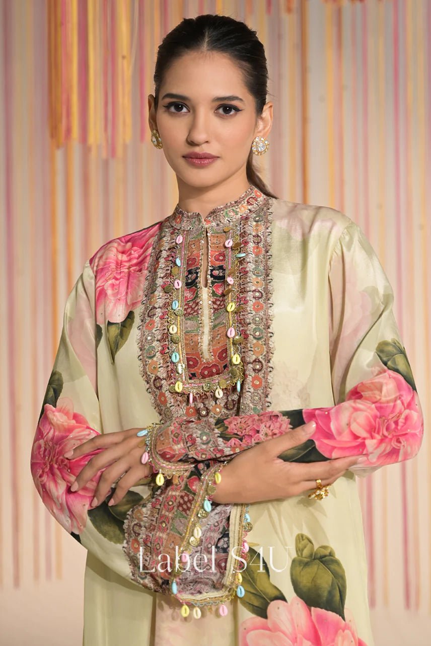 Gorgeous Floral Pink & Beige S4U FVD - Indian Dress House 786