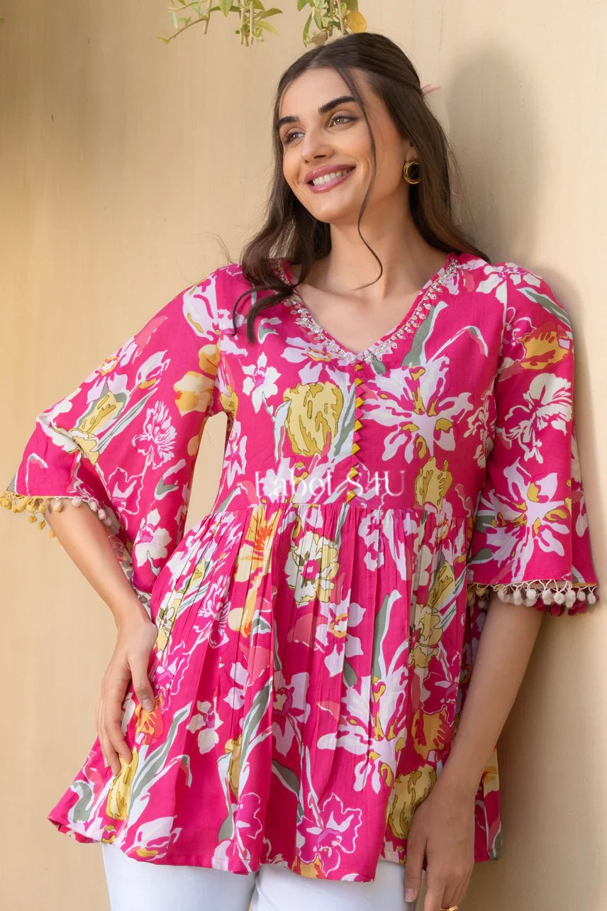Gorgeous Floral Pink S4UP FVD - Indian Dress House 786