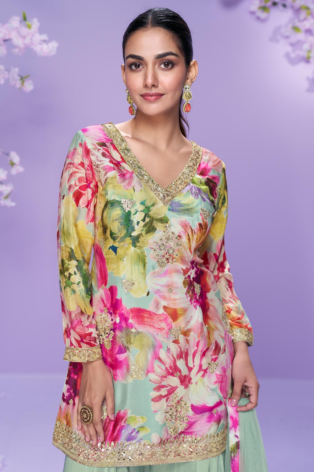 Gorgeous Floral Pista SYVA - Indian Dress House 786