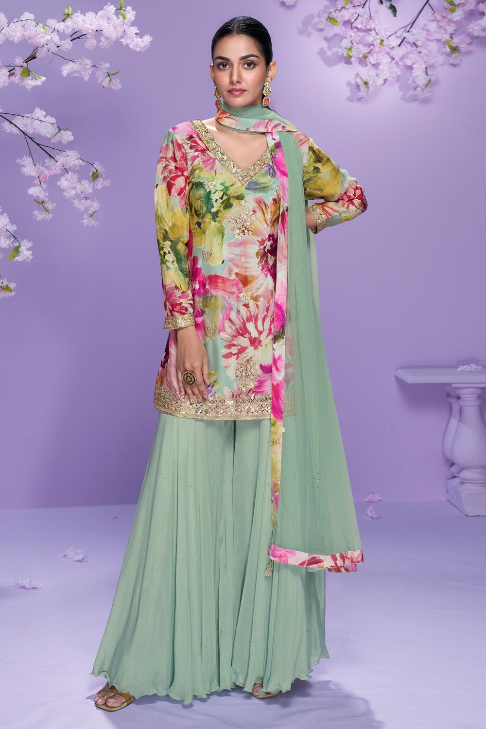 Gorgeous Floral Pista SYVA - Indian Dress House 786
