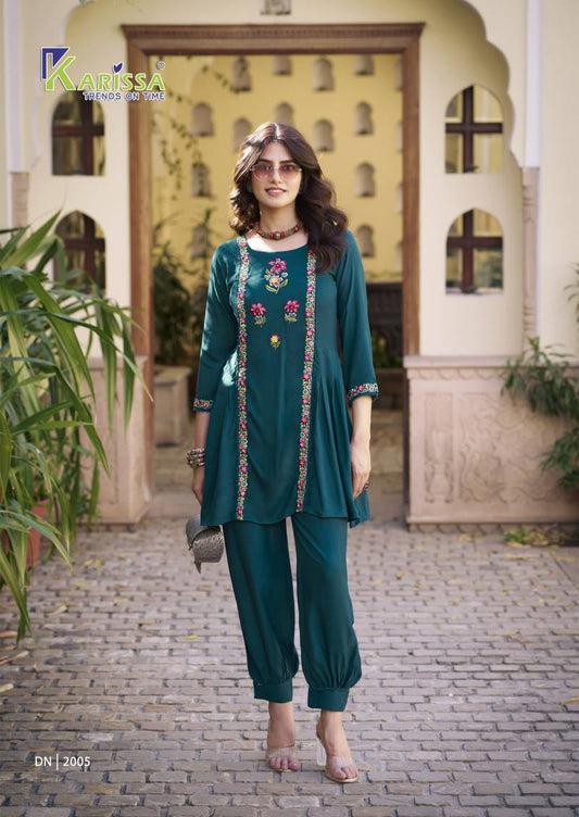Gorgeous Floral Teal KCO 2005 FVD - Indian Dress House 786