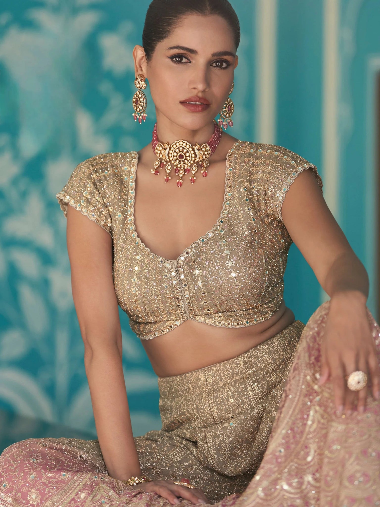 Gorgeous Gold Beige 2 Tone SYLP - Indian Dress House 786