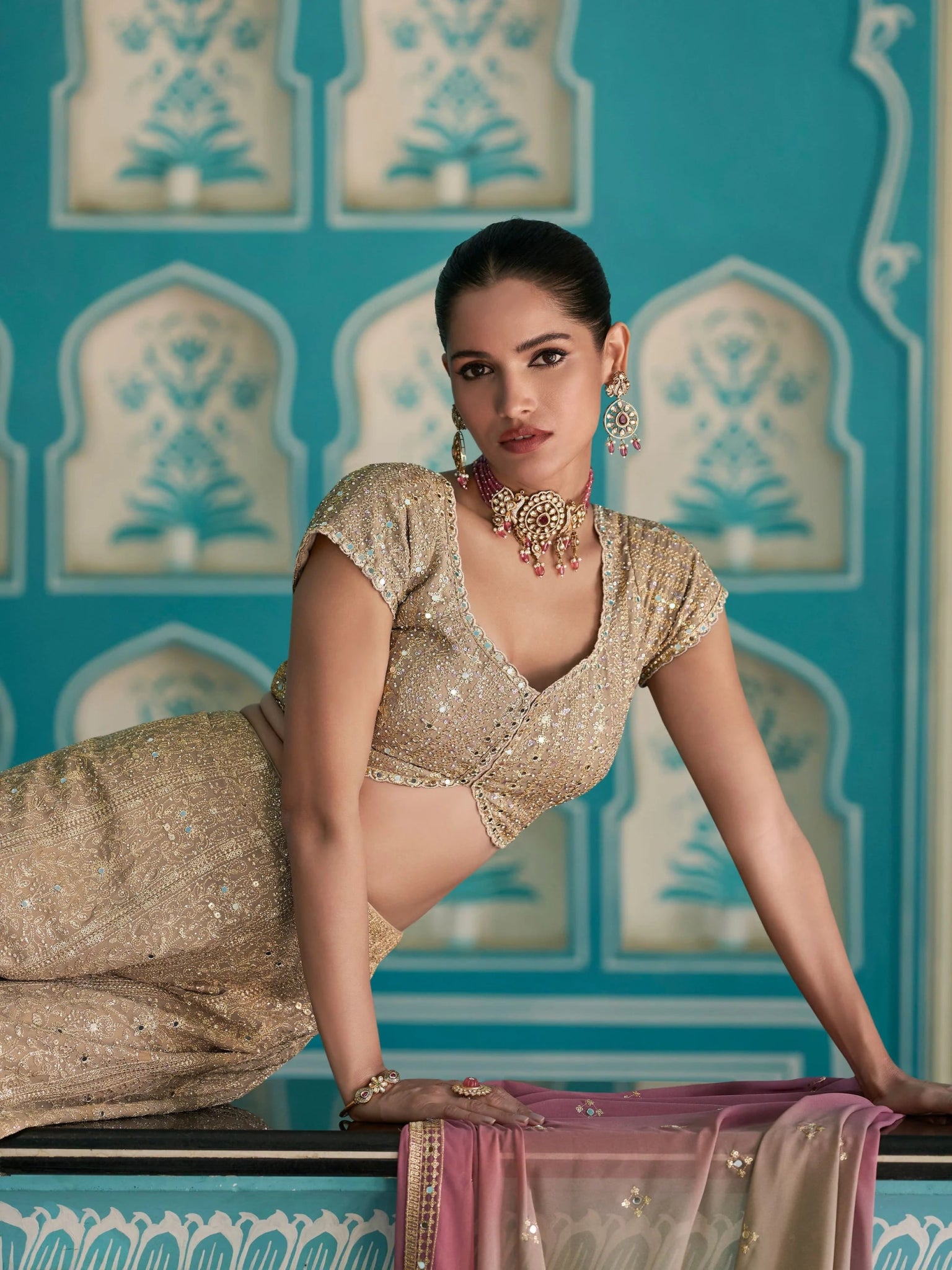 Gorgeous Gold Beige 2 Tone SYLP - Indian Dress House 786