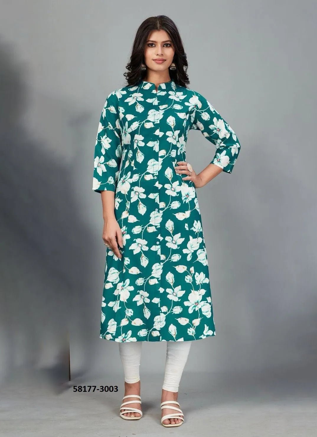 Gorgeous Green Floral BMH 3003 FVD - Indian Dress House 786