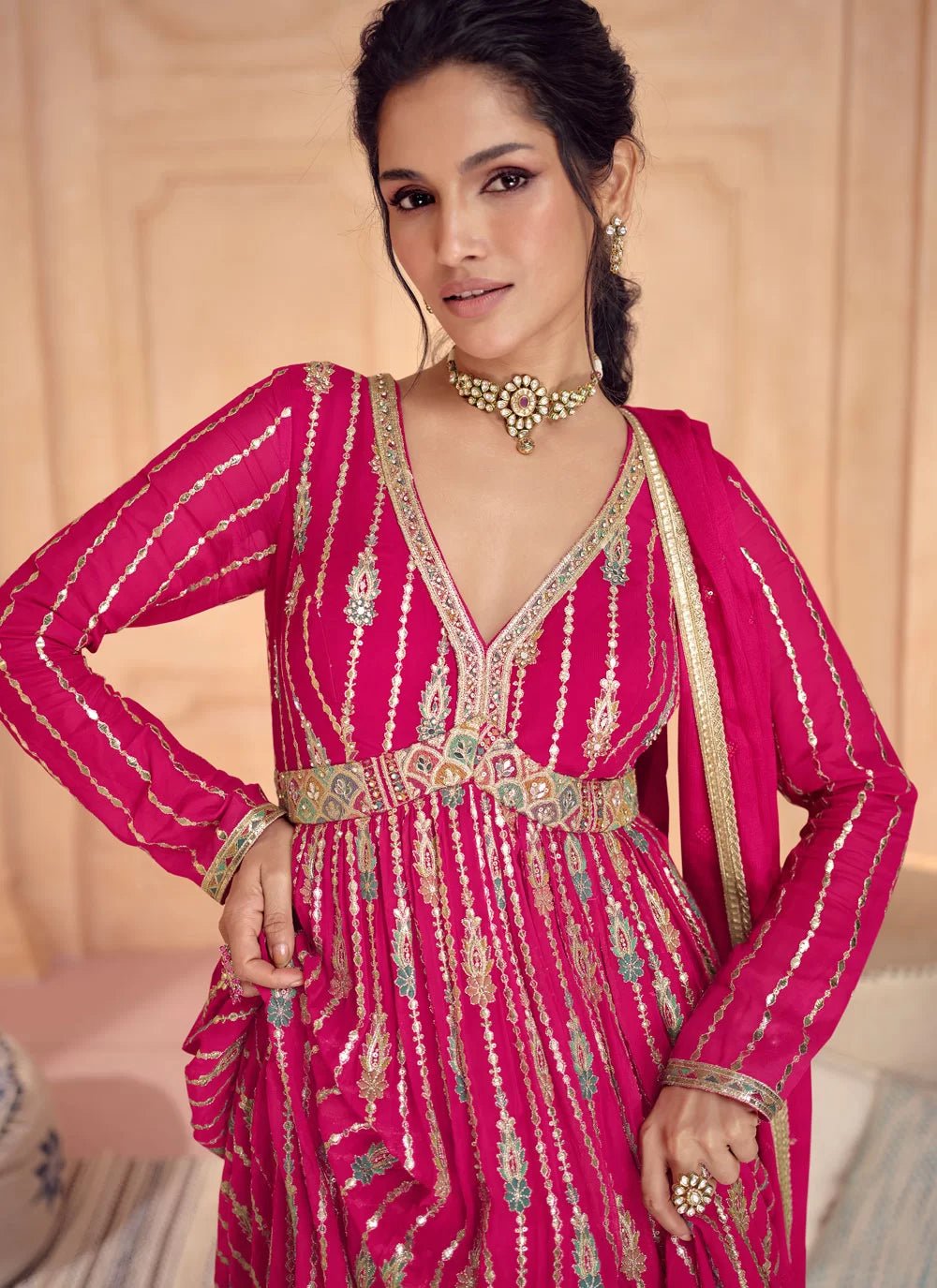 Gorgeous Hot Pink SAJ - Indian Dress House 786