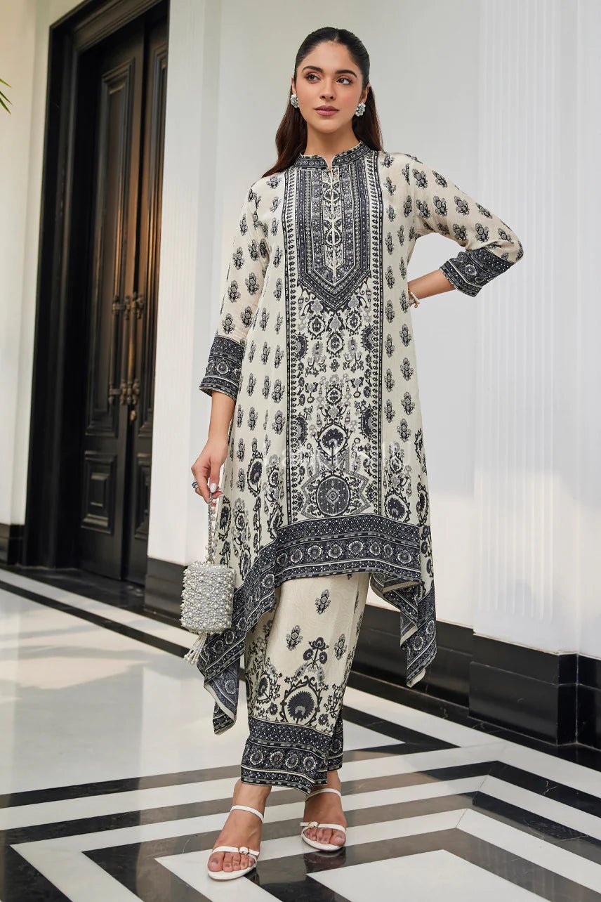 Gorgeous Ivory & Black RS4U - Indian Dress House 786