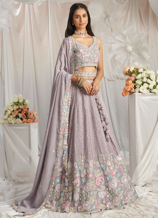 Gorgeous Lavender Floral ACL - Indian Dress House 786
