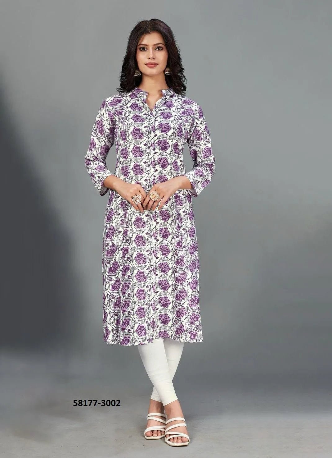 Gorgeous Lilac Floral BMH 3002 FVD - Indian Dress House 786