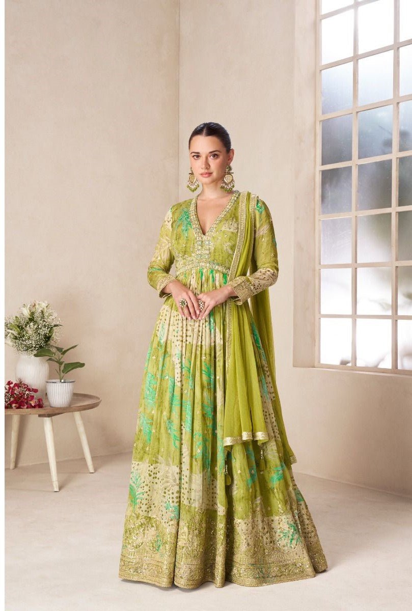 Gorgeous Lime Green GRGS - Indian Dress House 786