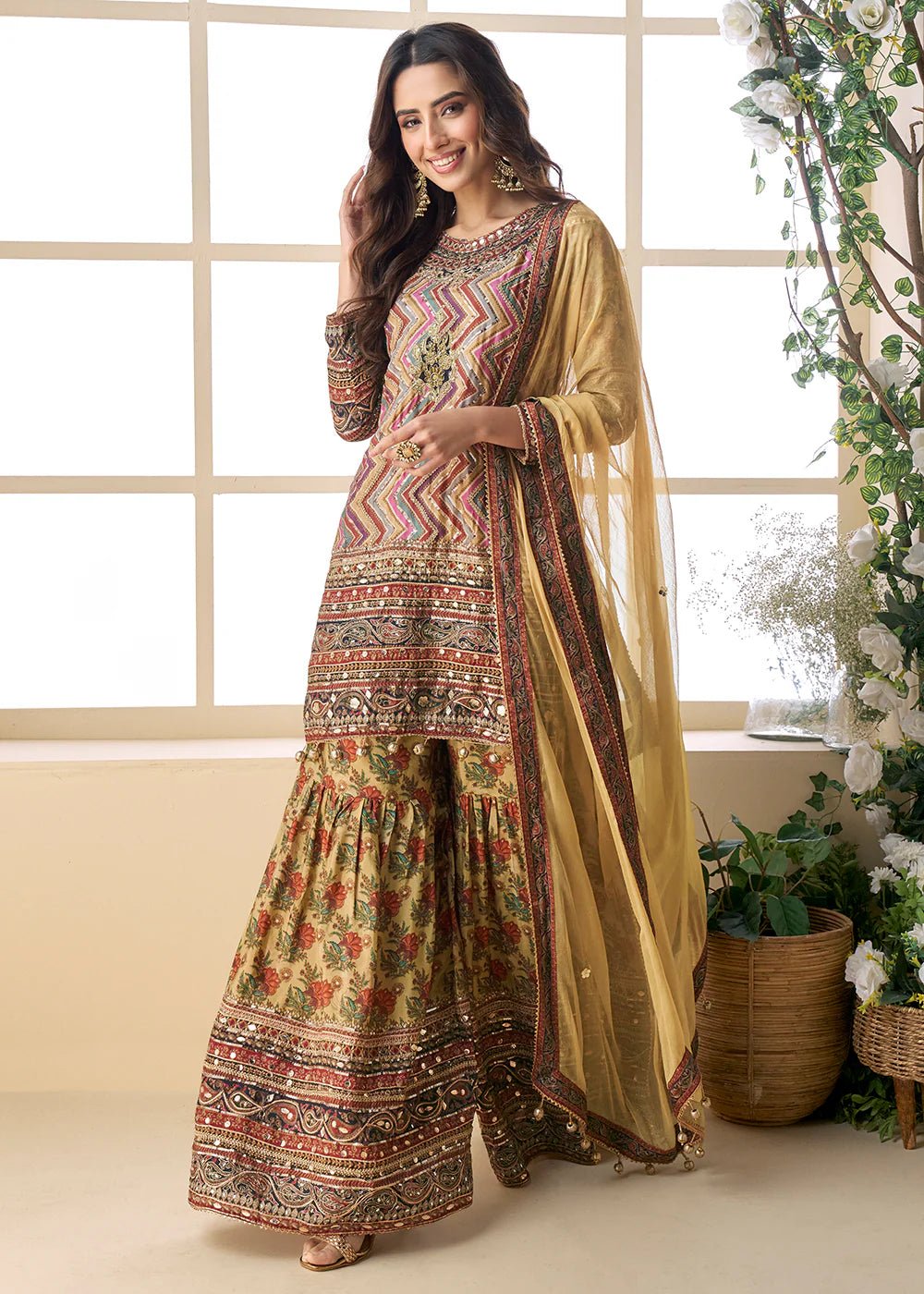 Gorgeous Multi Color Yellow SPK - Indian Dress House 786