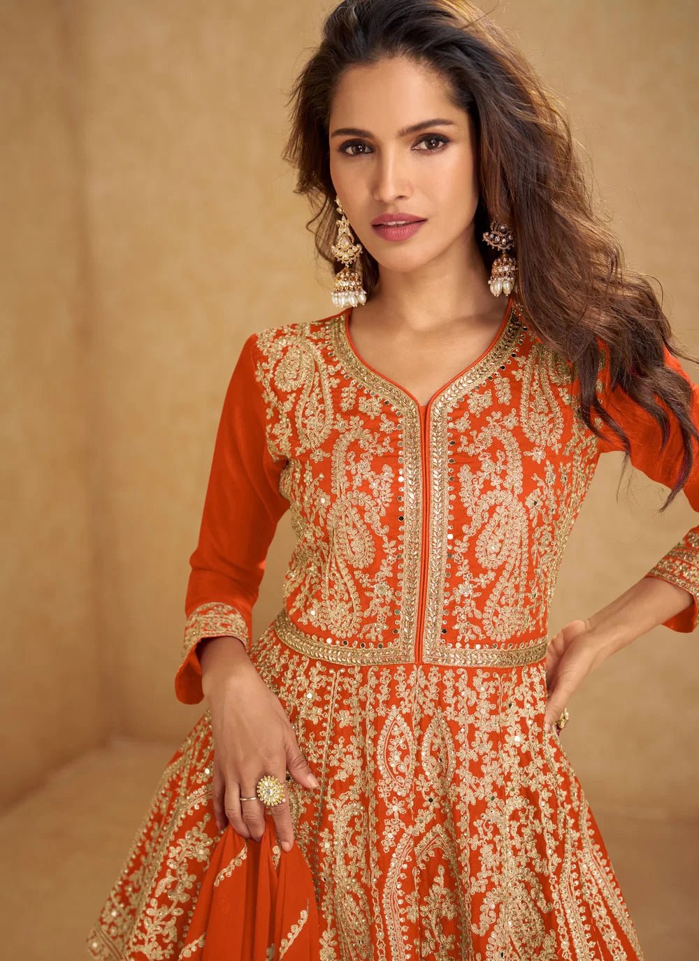 Gorgeous Orange RNS - Indian Dress House 786