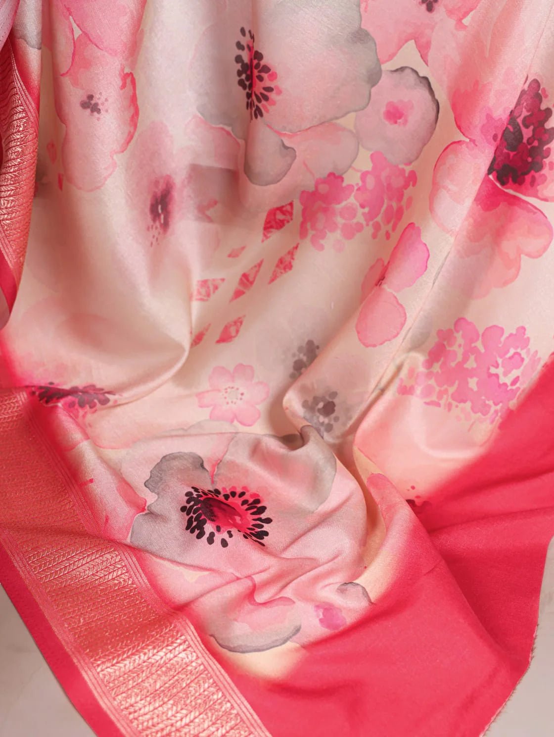 Gorgeous Pink Floral T YNF Saree - Indian Dress House 786