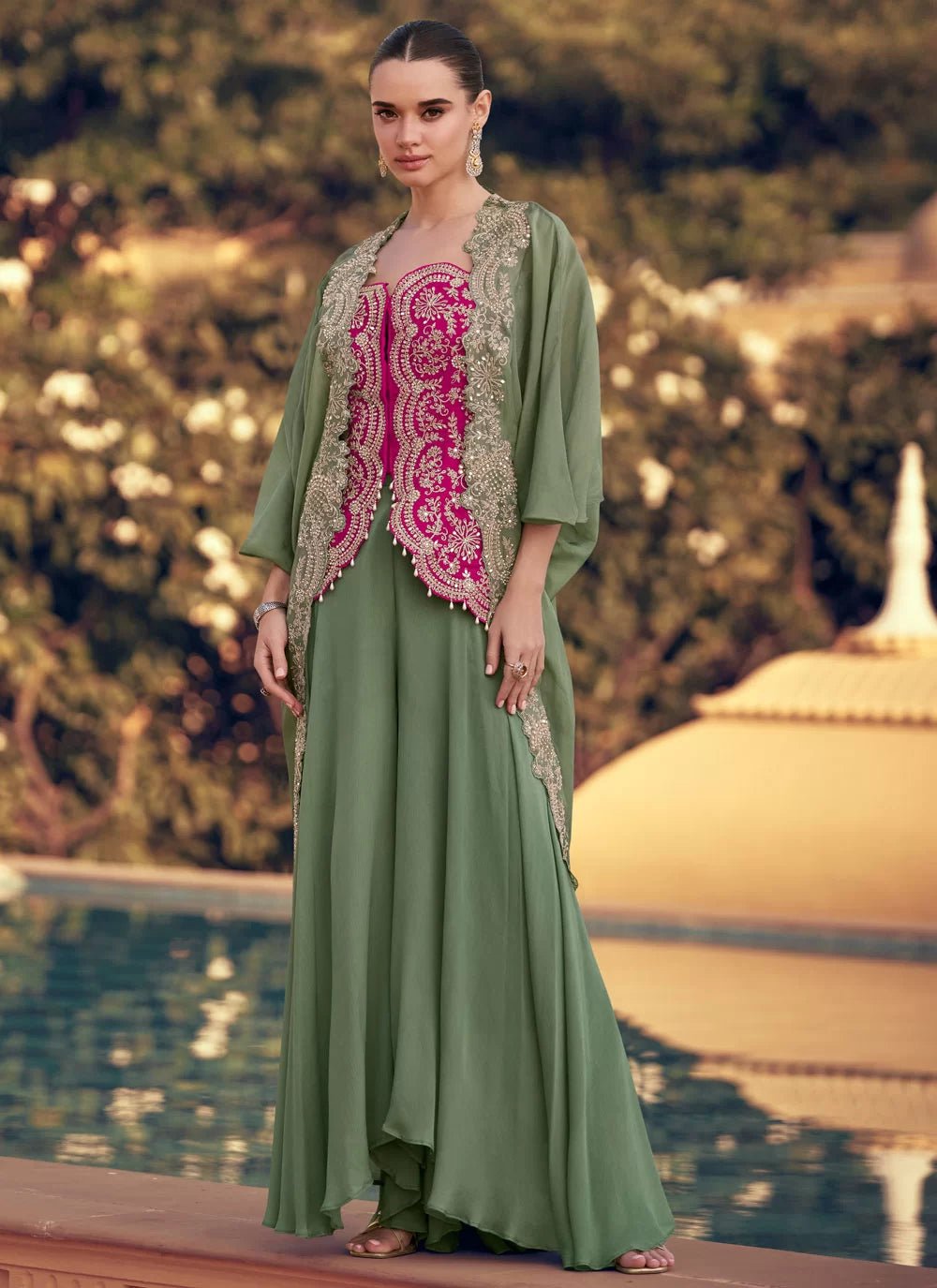 Gorgeous Pink & Green SYPP - Indian Dress House 786