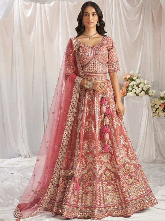 Gorgeous Rose Gold Floral ACL - Indian Dress House 786