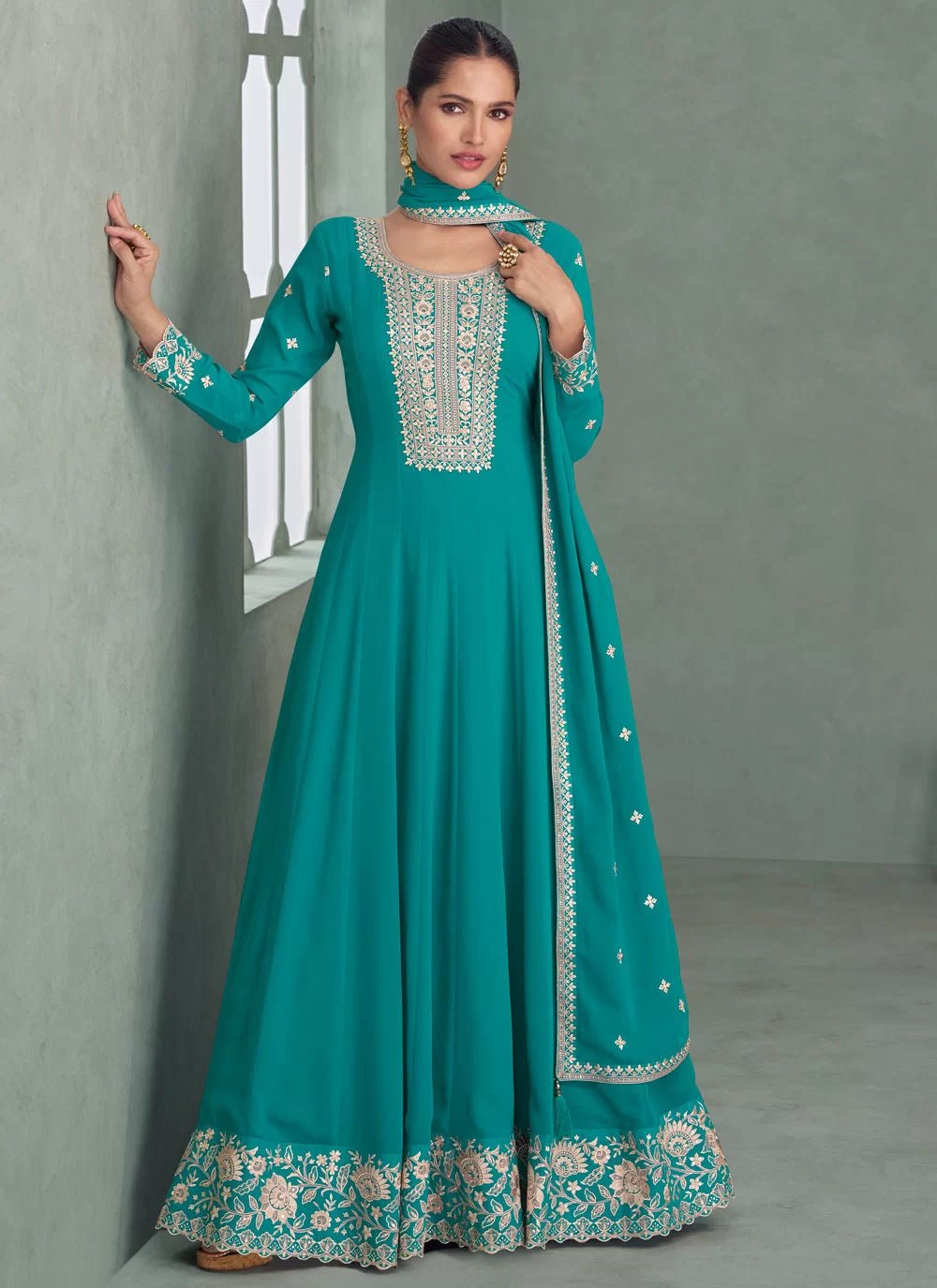 Gorgeous Turquoise ASPV - Indian Dress House 786