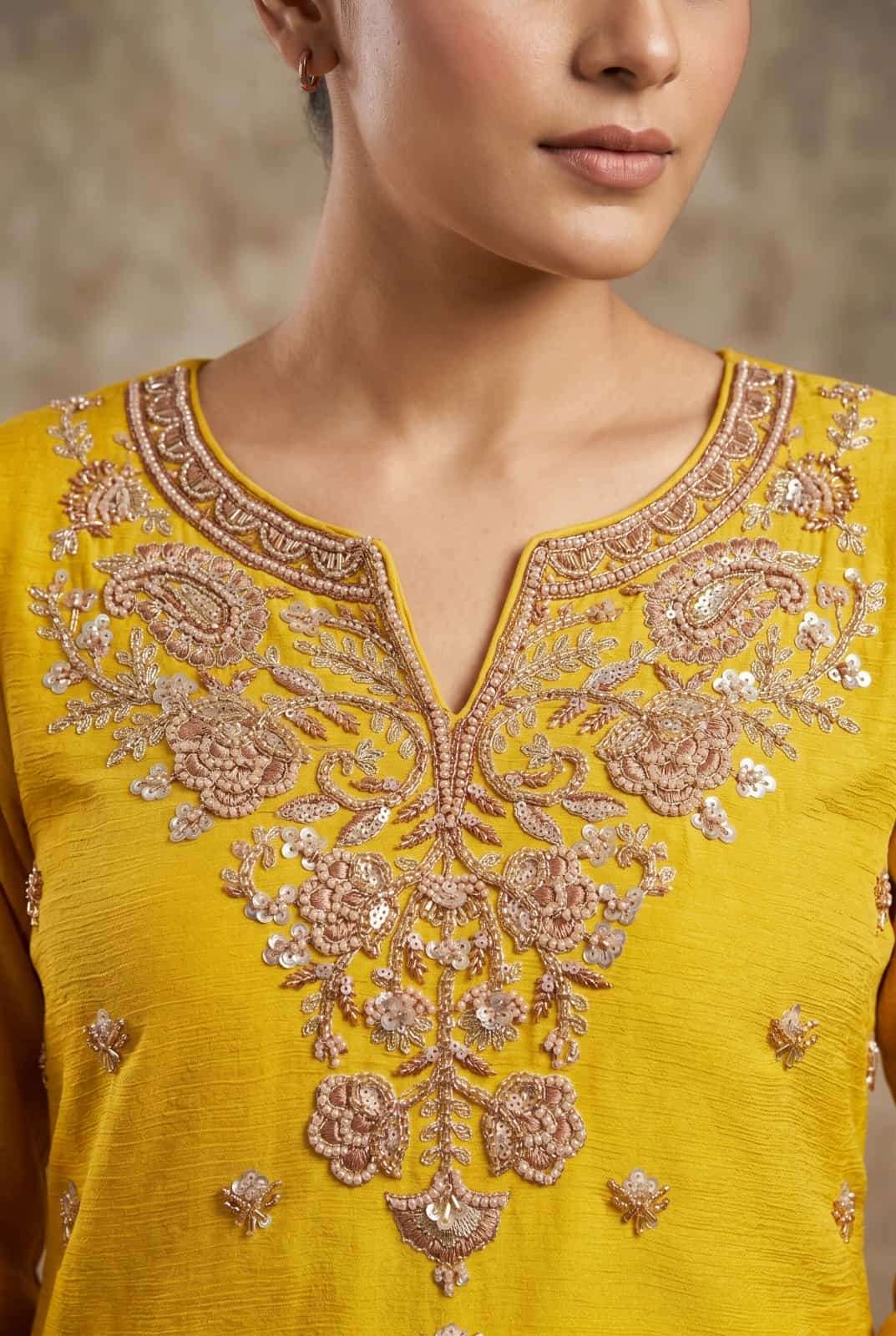 Gorgeous Yellow AURSH - Indian Dress House 786