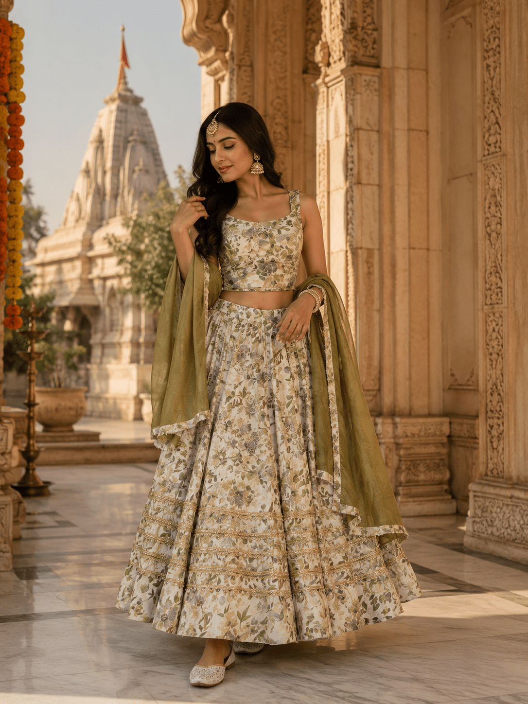 Gorgoeus Floral ML Lengha - Indian Dress House 786