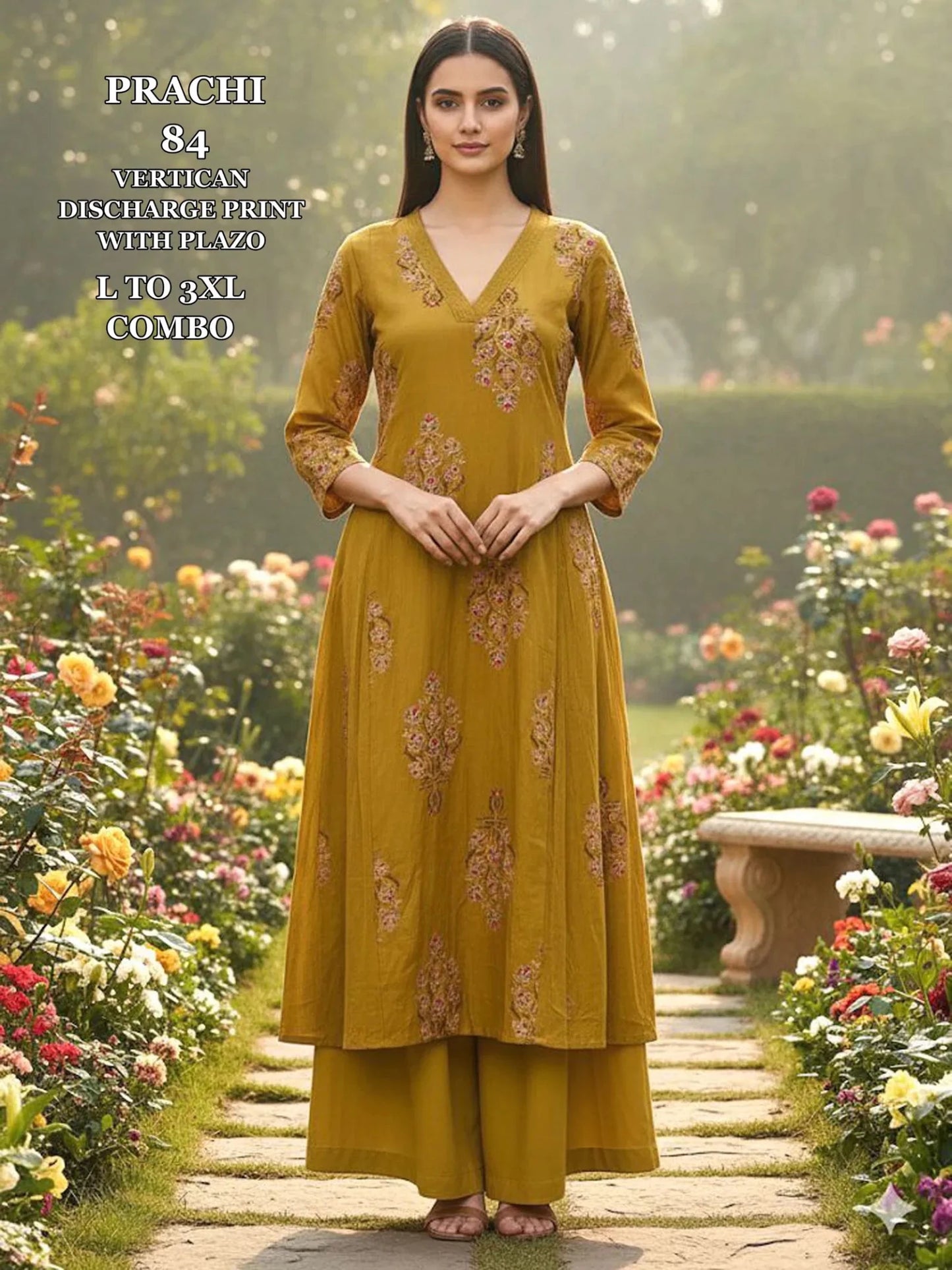 Mustard Floral PR 84 KT - Indian Dress House 786