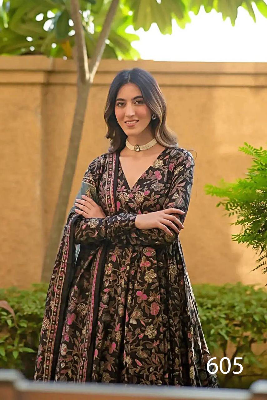 Ravishing Black Floral LC 605 FVD - Indian Dress House 786
