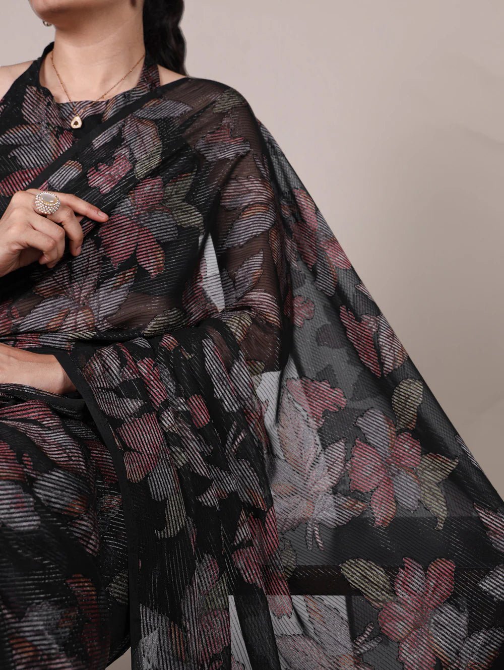 Ravishing Black YF Saree - Indian Dress House 786