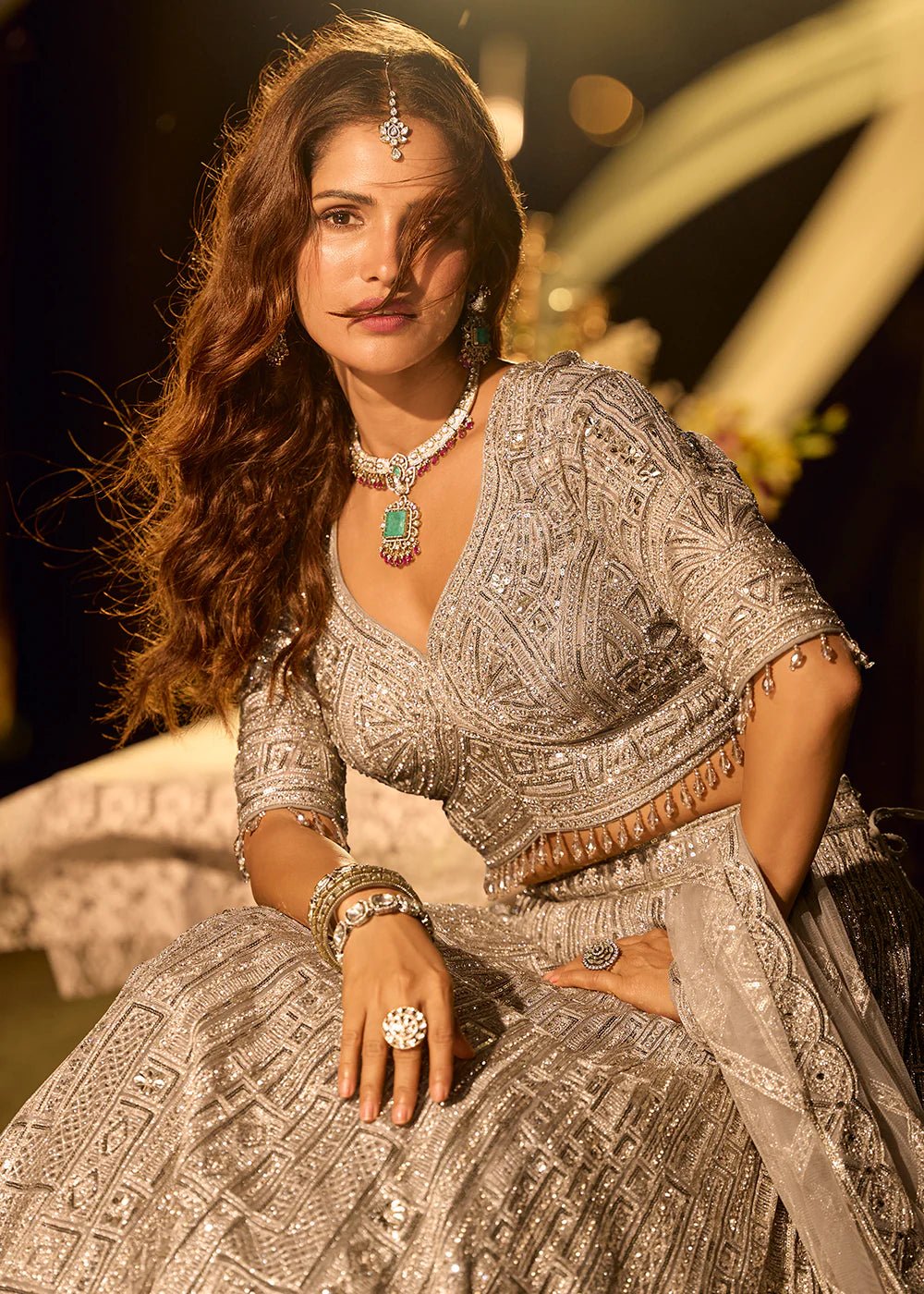 Ravishing Gold Silver Grey SYRL - Indian Dress House 786