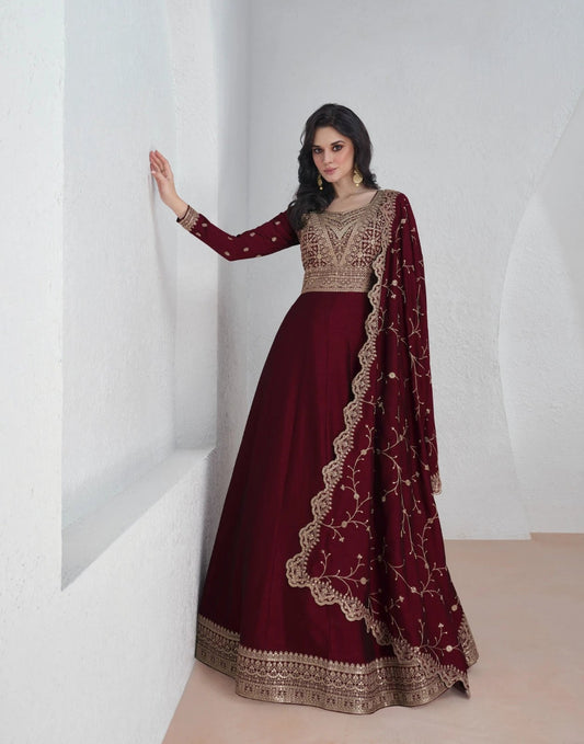 Ravishing Red & Floral D ASJ - Indian Dress House 786
