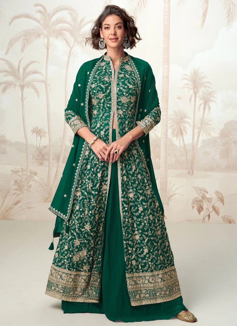 Regal Green Floral ASV - Indian Dress House 786