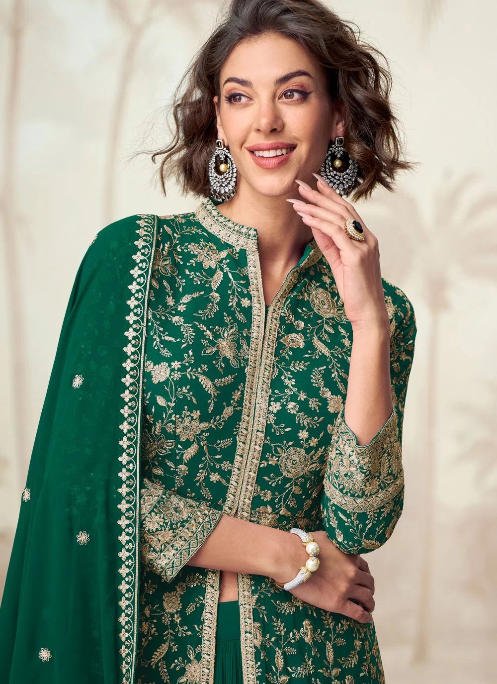 Regal Green Floral ASV - Indian Dress House 786
