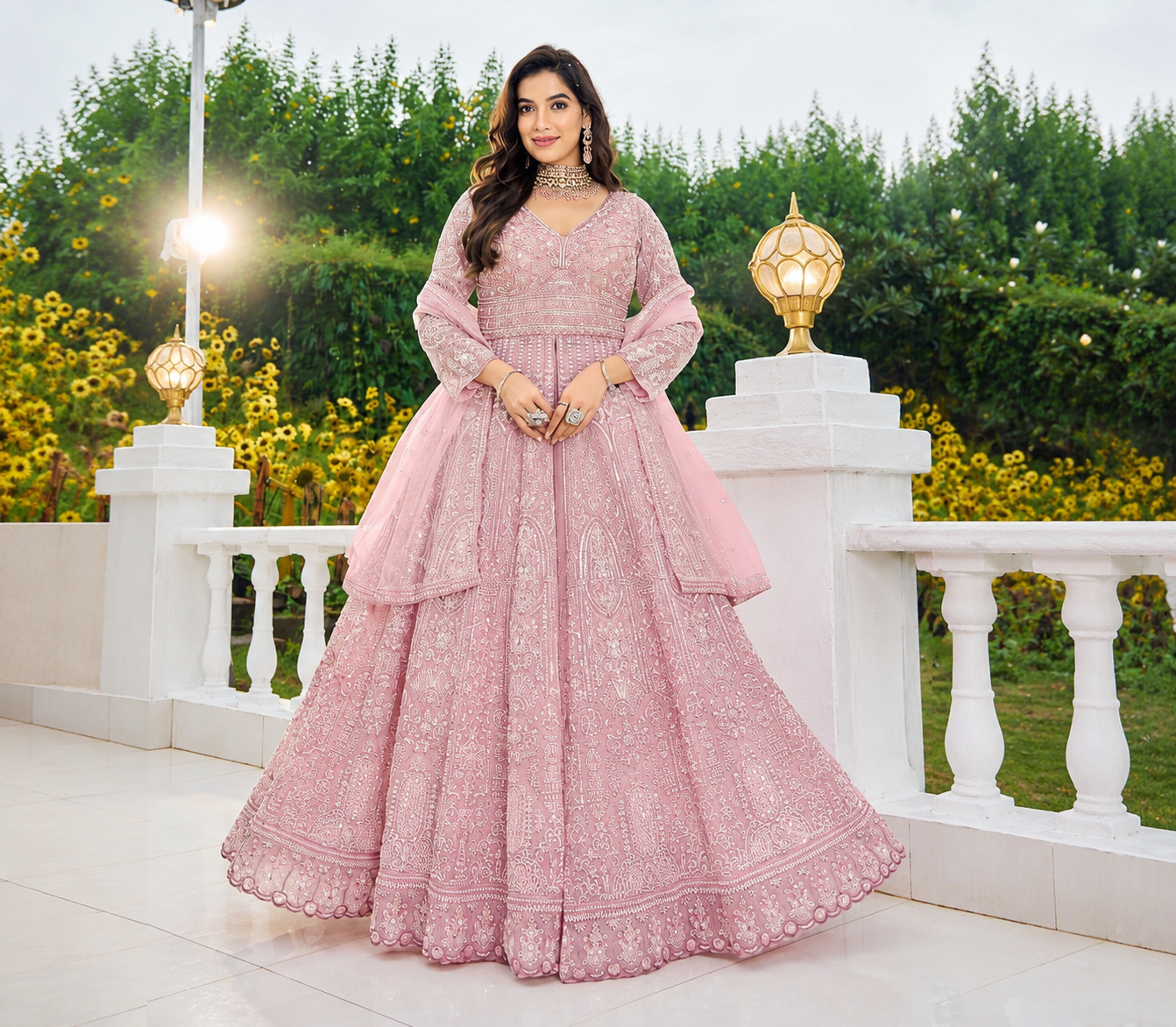 Stunning Pink Jacket Style SHIV FSL