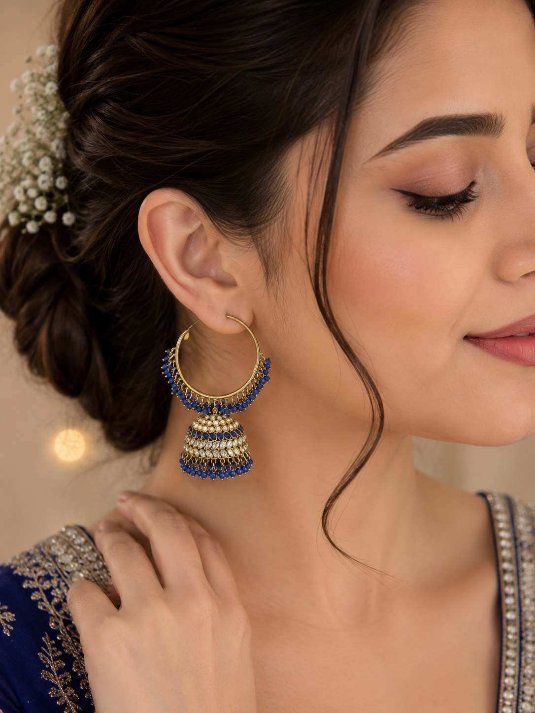 Stunning Blue Loop Jhumka JWY