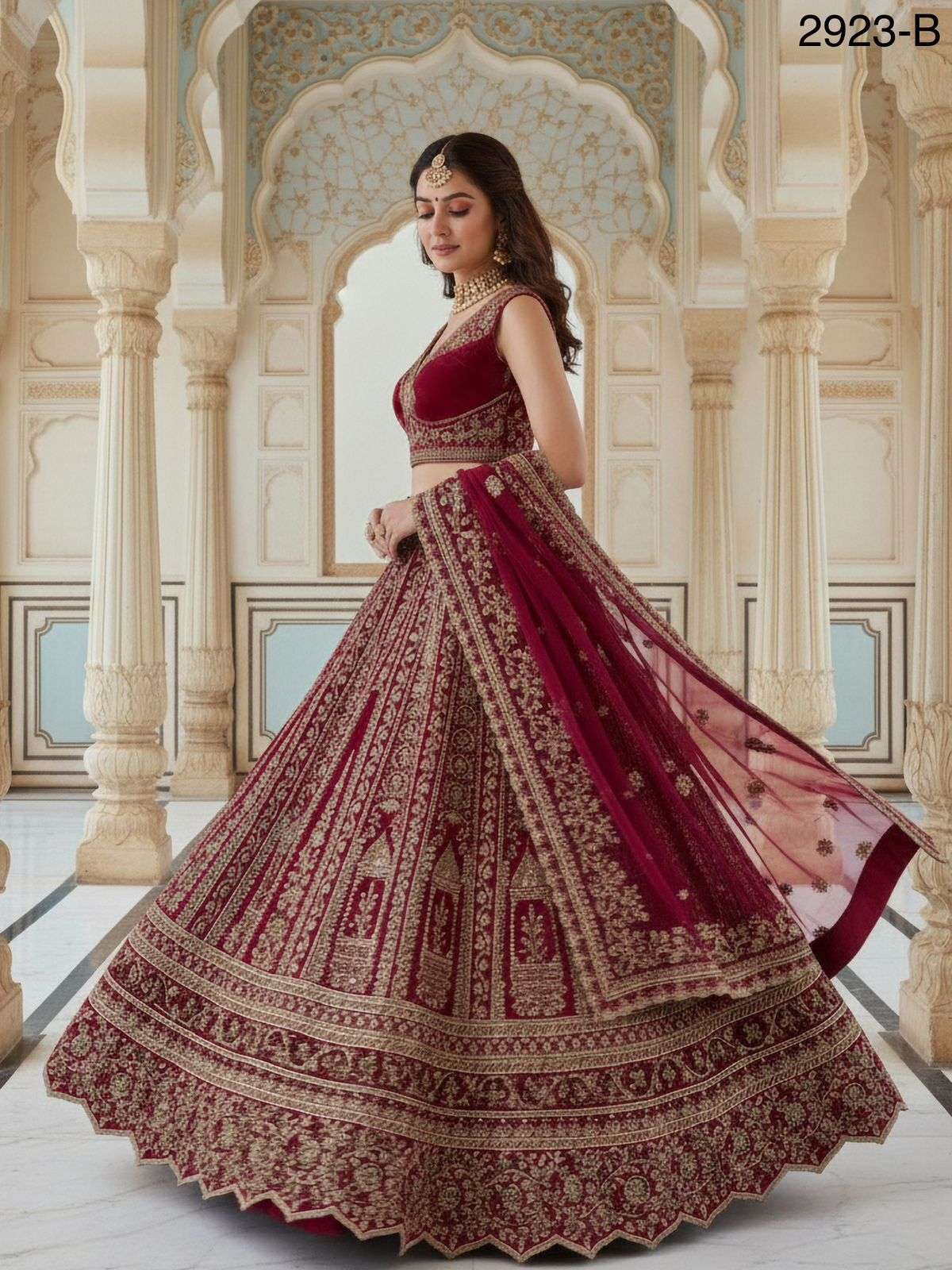 Royal Red Bridal Lengha - Indian Dress House 786
